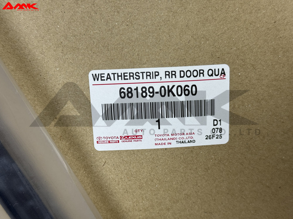 TOYOTA WEATHERSTRIP, RR DOOR QUARTER WINDOW 68189-0K060