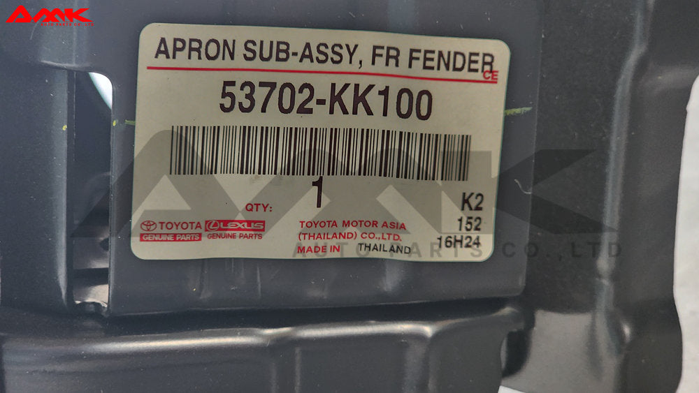 TOYOTA APRON SUB-ASSY, FR FENDER, LH 53702-KK100