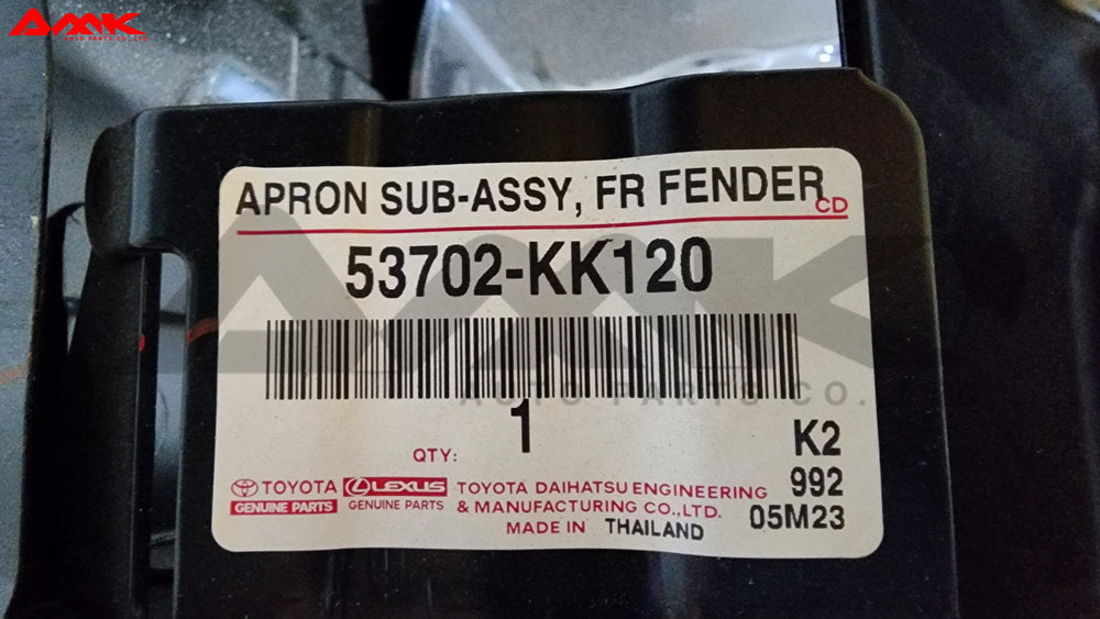 TOYOTA APRON SUB-ASSY, FR FENDER, LH 53702-KK120