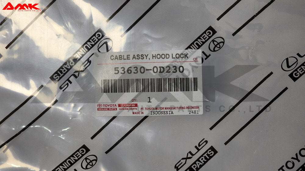TOYOTA CABLE ASSY, HOOD LOCK CONTROL 53630-0D120