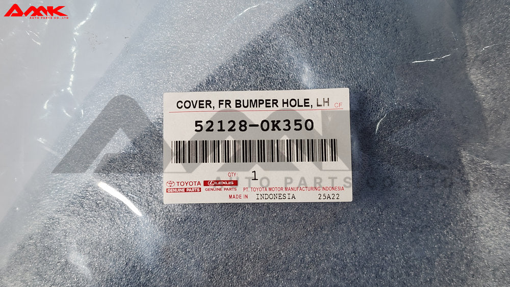 TOYOTA COVER, FR BUMPER HOLE, LH 52128-0K350