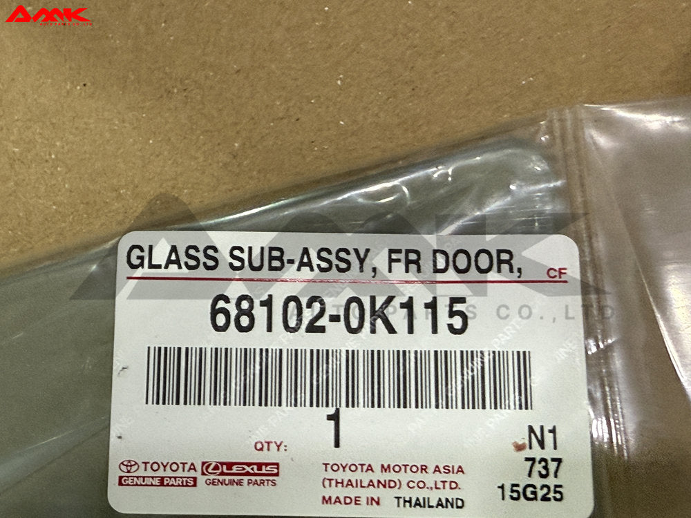 TOYOTA GLASS SUB-ASSY, FR DOOR, LH 68102-0K115