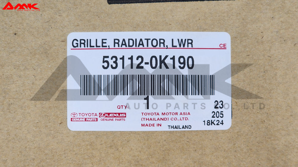 TOYOTA GRILLE, RADIATOR, LWR 53112-0K190