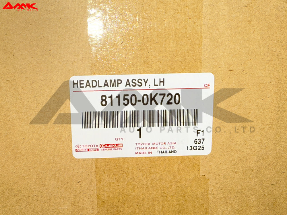 TOYOTA HEADLAMP ASSY, LH 81150-0K720