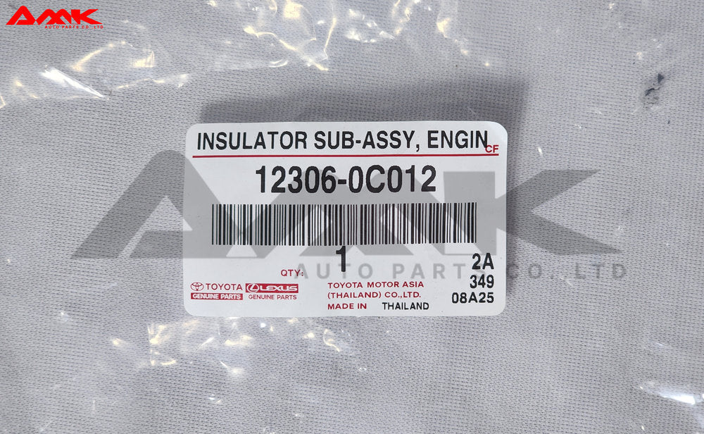TOYOTA INSULATOR, ENGINE MOUNTING, FRONT LH 12306-0C012