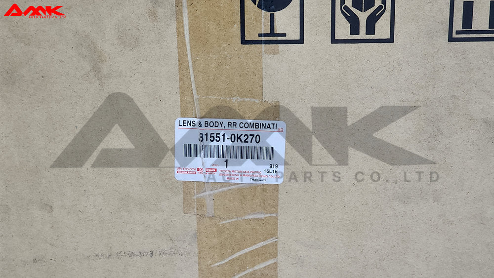 TOYOTA LENS & BODY, RR COMBINATION LAMP, RH 81551-0K270