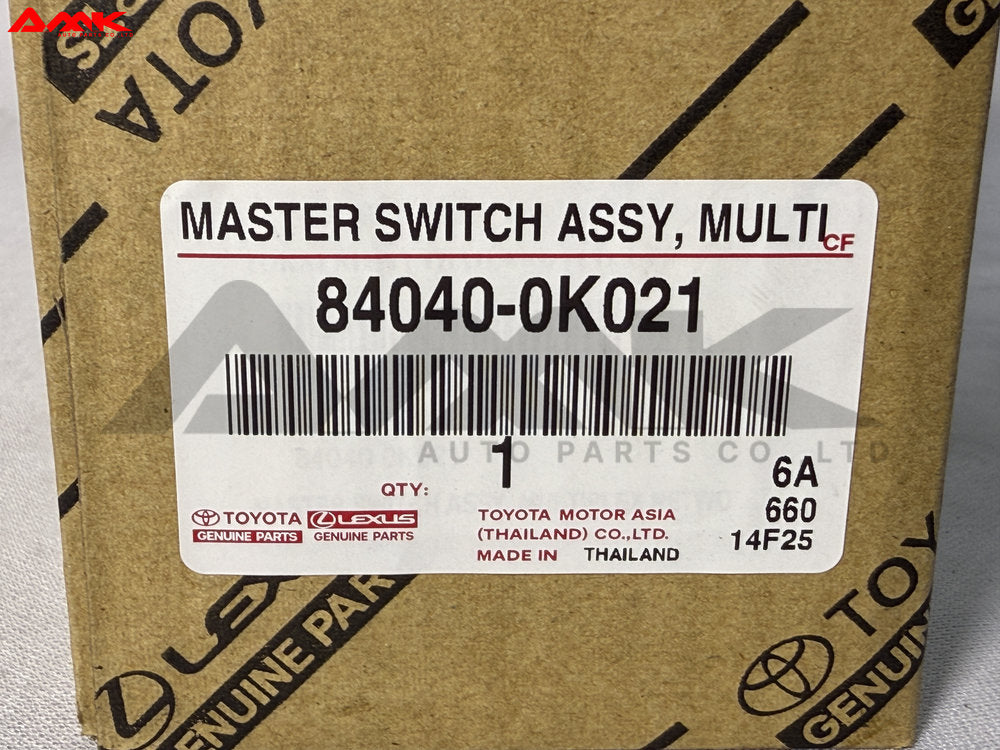 TOYOTA MASTER SWITCH ASSY, MULTIPLEX NETWORK 84040-0K021