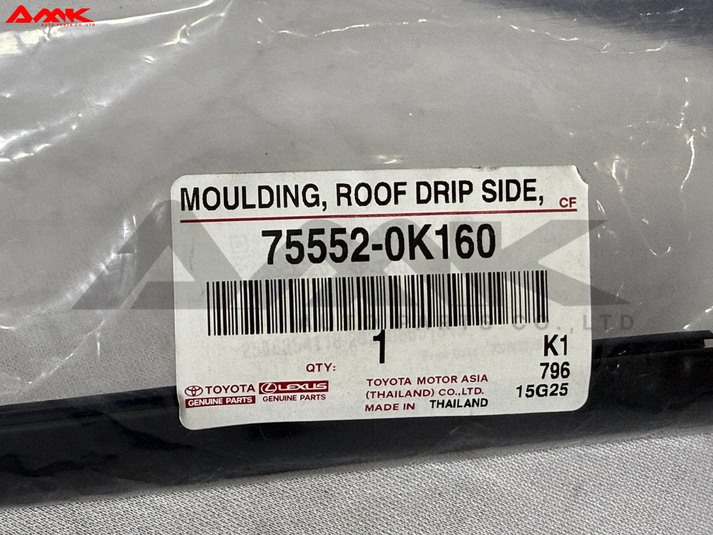TOYOTA MOULDING ROOF DRIP SIDE FINISH FR LH 75552-0K160