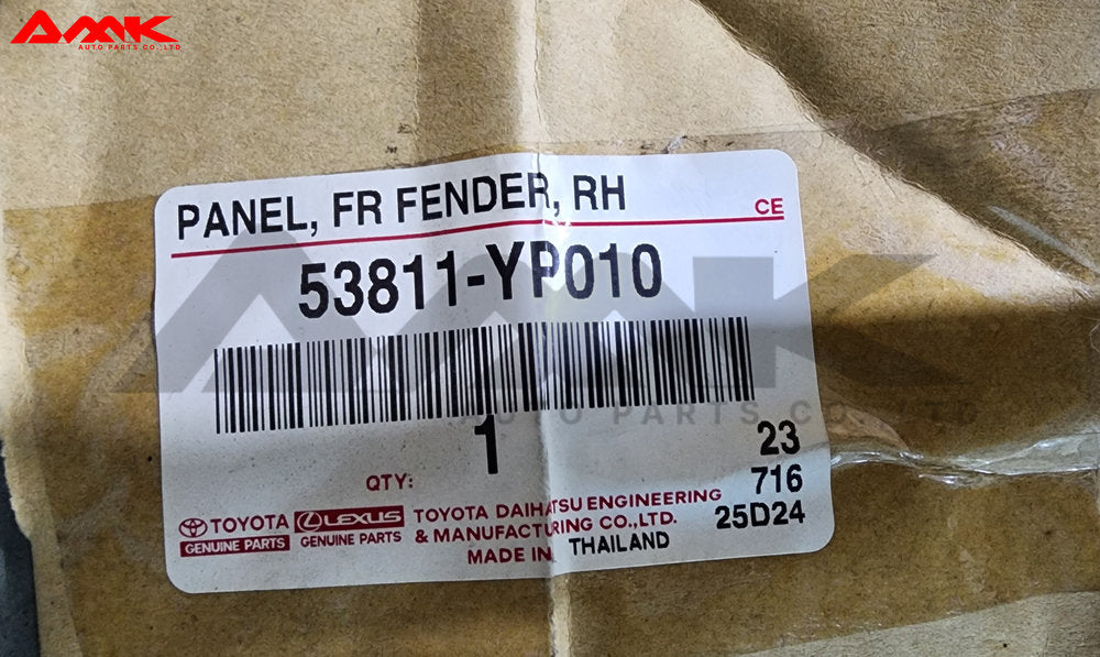 TOYOTA PANEL, FR FENDER, RH 53811-YP010