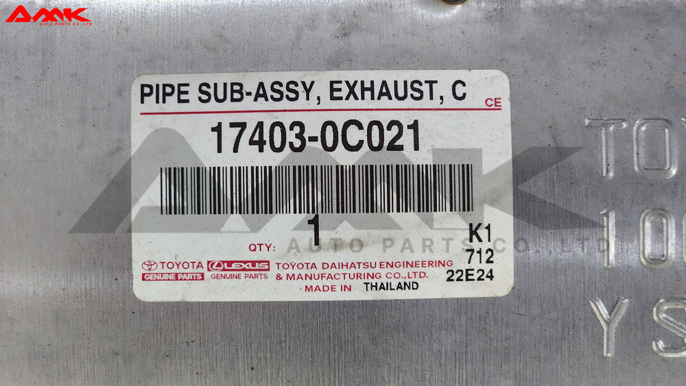 TOYOTA PIPE SUB-ASSY, EXHAUST, CENTER 17403-0C021