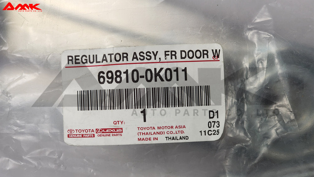 TOYOTA REGULATOR ASSY, FR DOOR WINDOW 69810-0K011