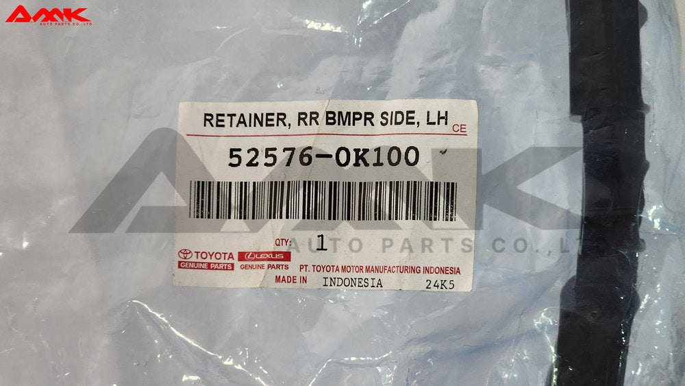 TOYOTA RETAINER, RR BUMPER SIDE, LH 52576-0K100
