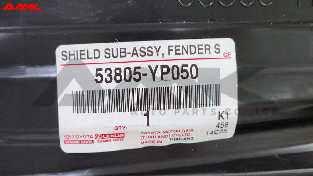 TOYOTA SHIELD SUB-ASSY, FENDER SPLASH, FR RH 53805-YP050