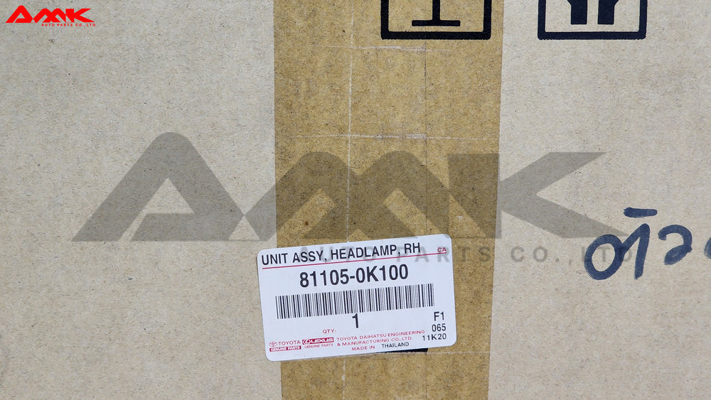 TOYOTA UNIT ASSY, HEADLAMP, RH 81105-0K100