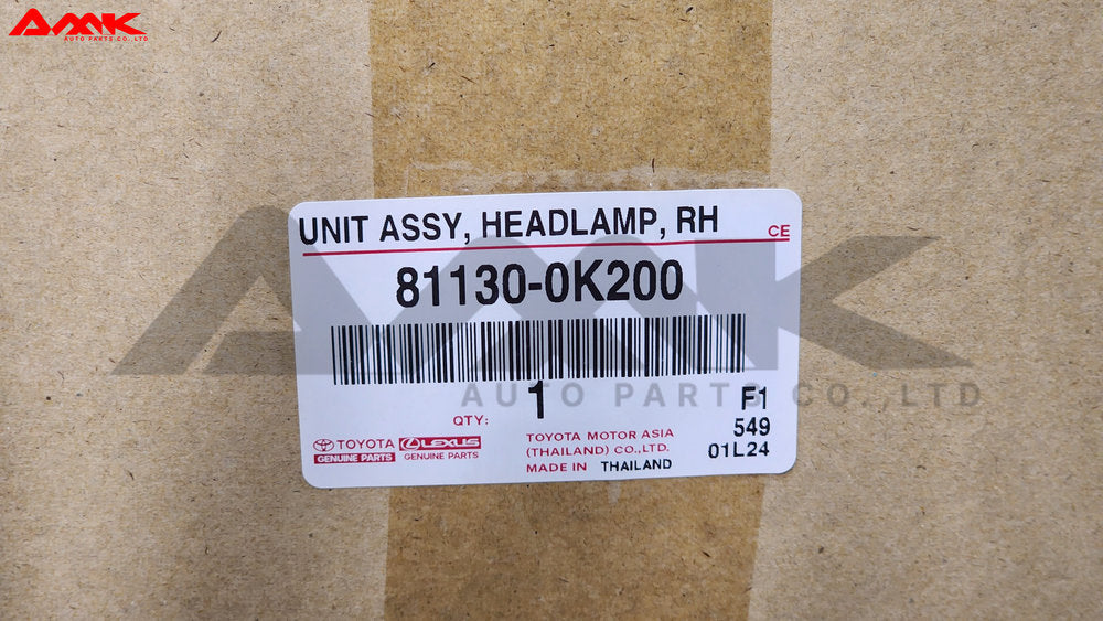TOYOTA UNIT ASSY, HEADLAMP, RH 81130-0K200