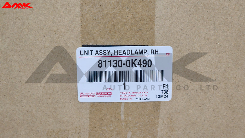 TOYOTA UNIT ASSY, HEADLAMP, RH 81130-0K490