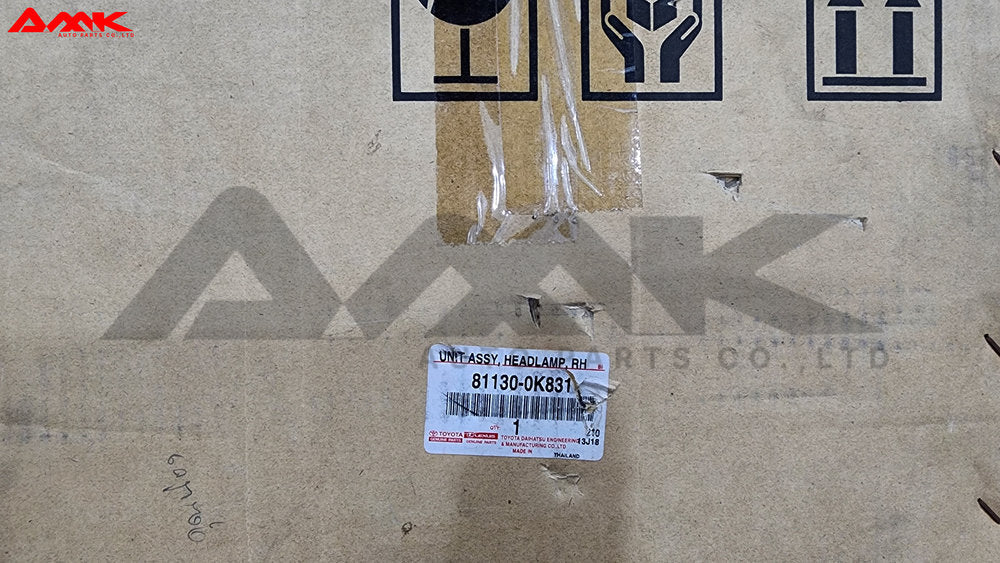 TOYOTA UNIT ASSY, HEADLAMP, RH 81130-0K831