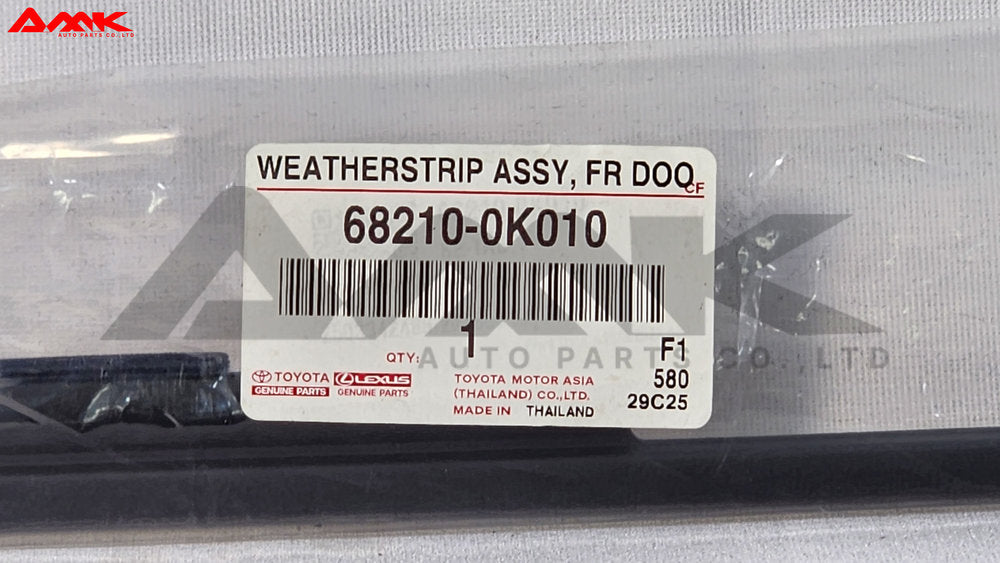 TOYOTA WEATHERSTRIP ASSY, FR DOOR GLASS, OUT LH 68210-0K010