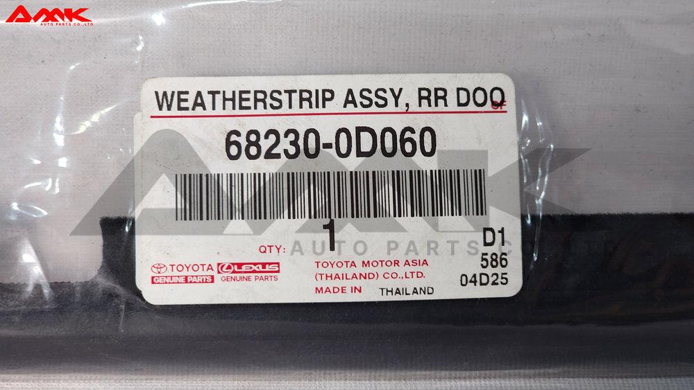 TOYOTA WEATHERSTRIP ASSY, RR DOOR 68230-0D060