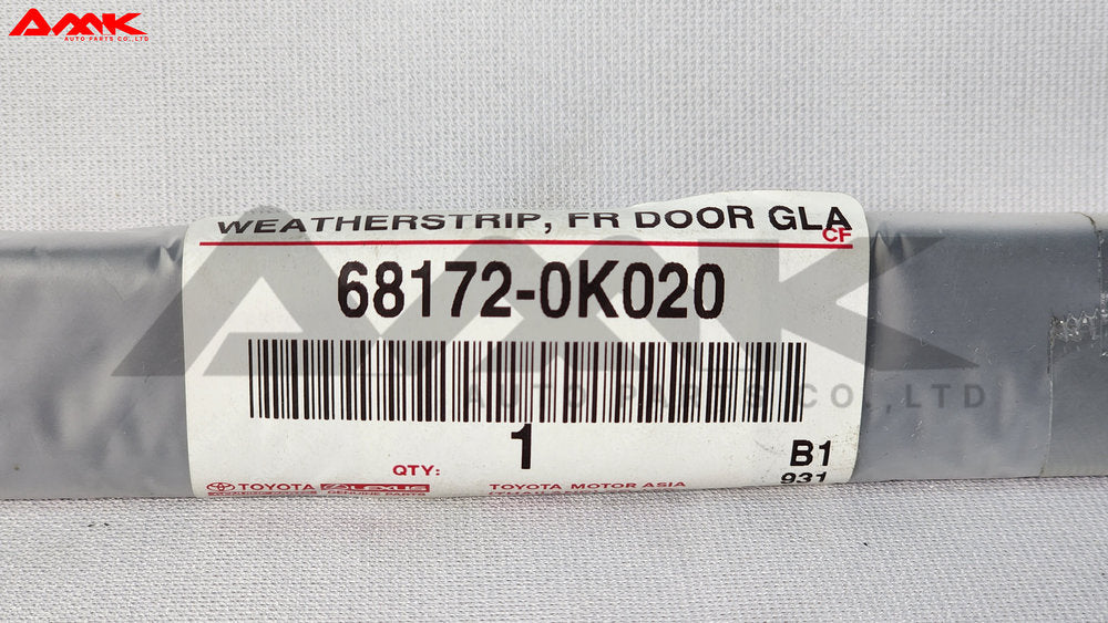 TOYOTA WEATHERSTRIP, FR DOOR GLASS, INNER LH 68172-0K020
