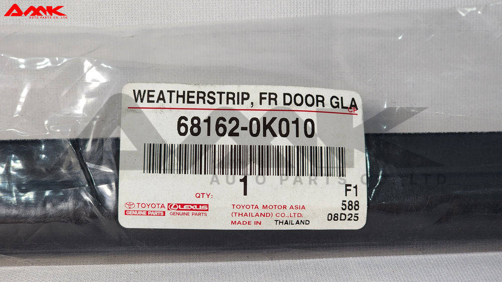 TOYOTA WEATHERSTRIP, FR DOOR GLASS, OUTER LH 68162-0K010