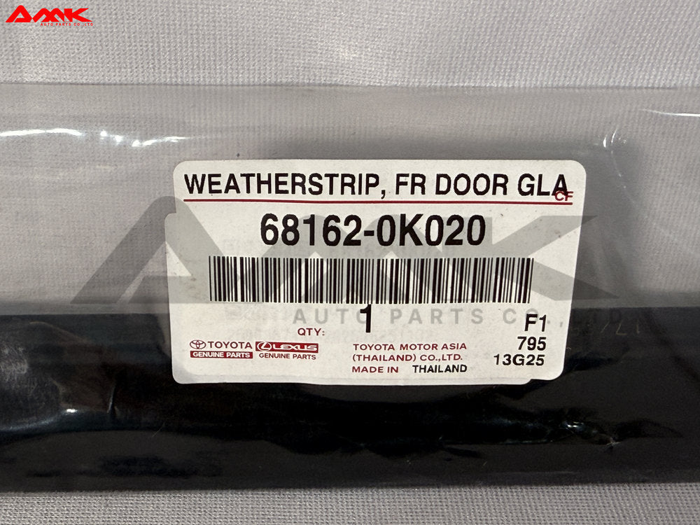 TOYOTA WEATHERSTRIP, FR DOOR GLASS, OUTER LH 68162-0K020