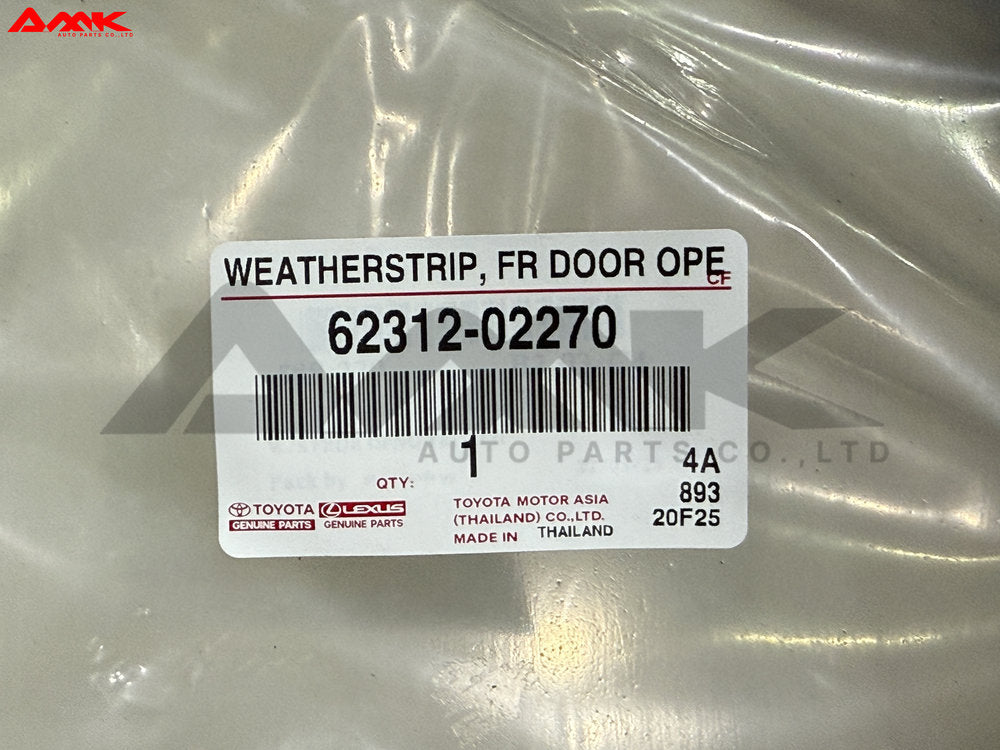 TOYOTA WEATHERSTRIP, FR DOOR OPENING TRIM, LH 62312-02270