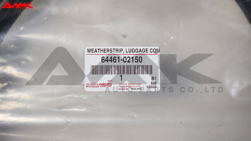 TOYOTA WEATHERSTRIP, LUGGAGE COMPARTMENT DOOR 64461-02150