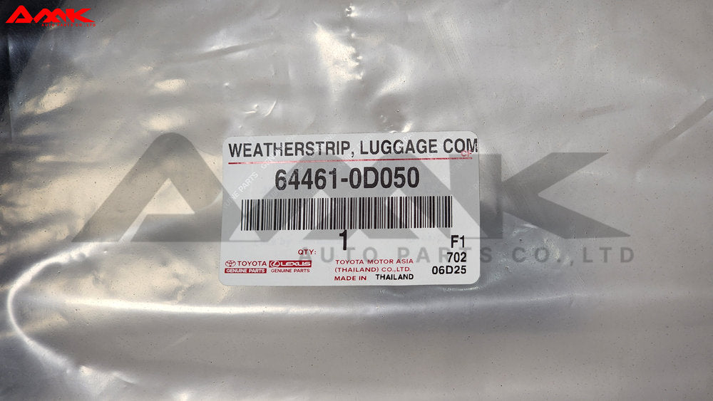 TOYOTA WEATHERSTRIP, LUGGAGE COMPARTMENT DOOR 64461-0D050