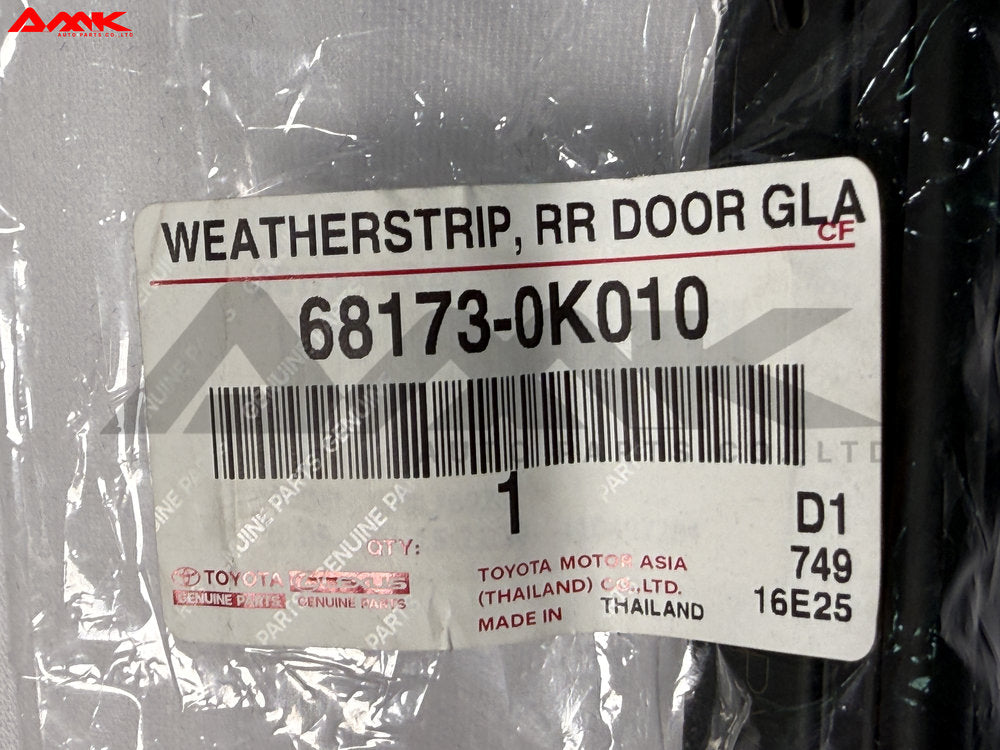 TOYOTA WEATHERSTRIP, REAR DOOR GLASS 68173-0K010