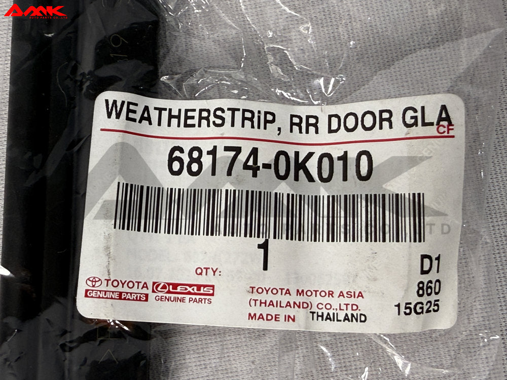 TOYOTA WEATHERSTRIP, REAR DOOR GLASS 68174-0K010